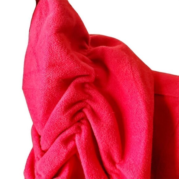 VINTAGE Red Ruffle Puffed Collar Buttoned Peacoat Women's Jacket. Size L. NWT - Picture 9 of 16